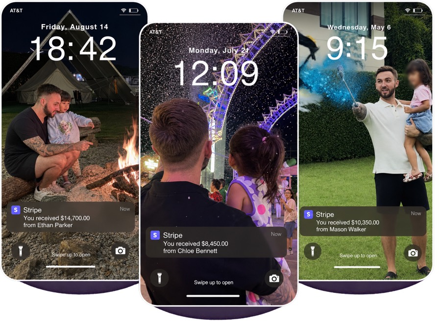 Payment notifications arriving during family time